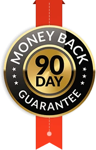 90-day money-back guarantee seal